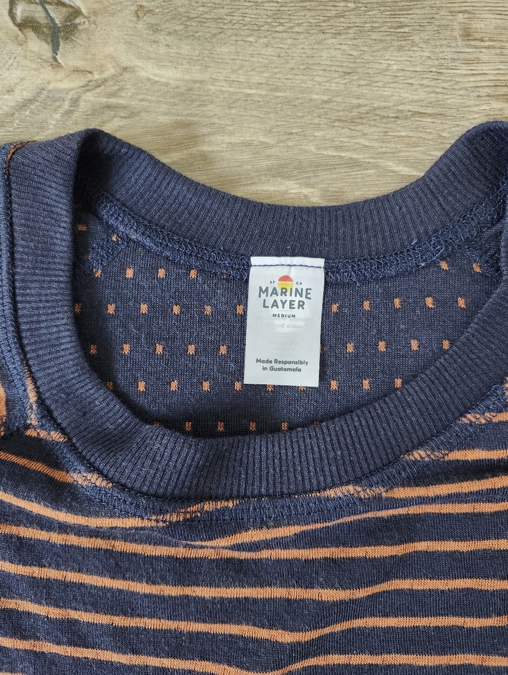 Marine Layer Reversible Raglan  Blue Orange Shirt Women's M - Picture 4 of 10